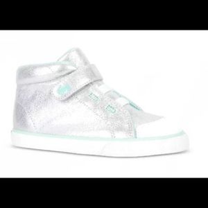 See Kai Run silver toddler girls high top sneakers shoes